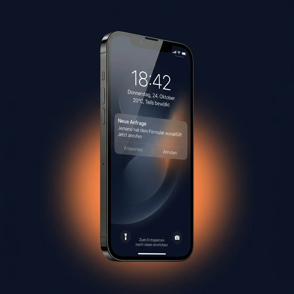 Neue Anfrage als Benachrichtigung auf dem Smartphone