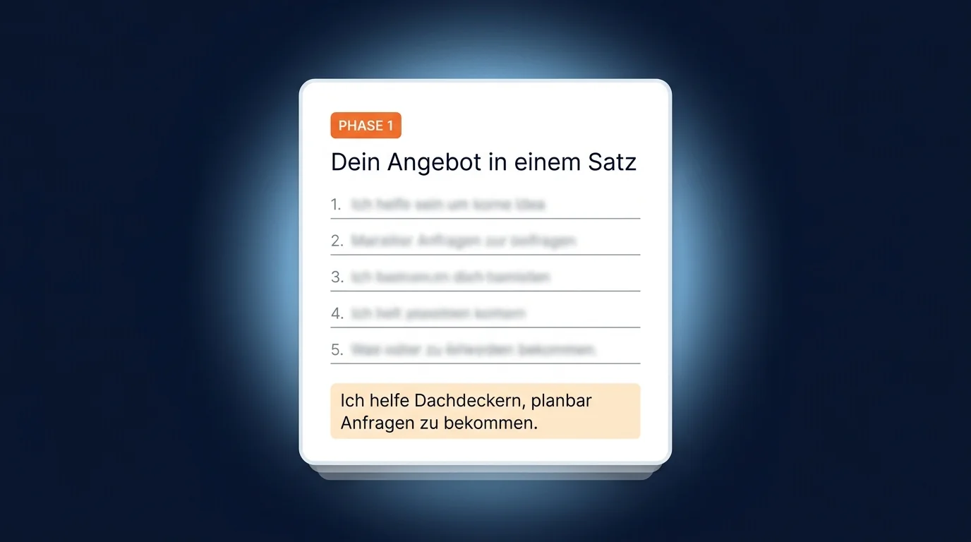 Phase 1: Dein Angebot in einem Satz